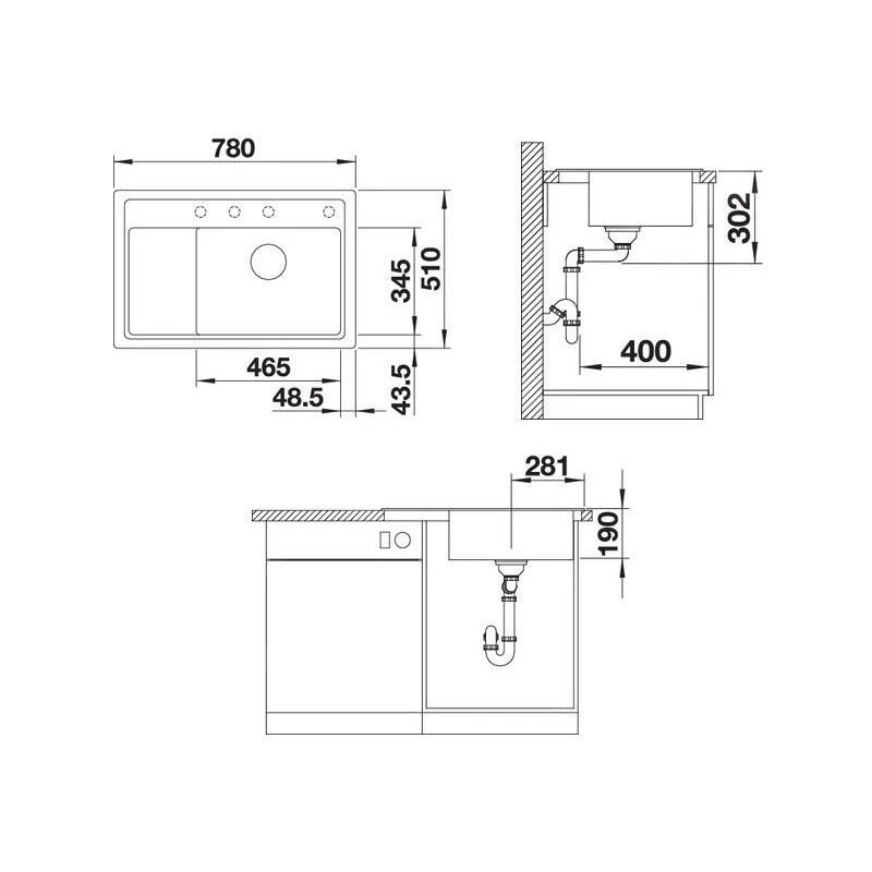 Blanco Zenar XL 6 - Silgranit Spoelbak, 780x510 Mm, Met Draaiknopbediening En Accessoires, Zwart 526051 - Afbeelding 2