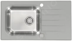 Alveus Altone - Spoelbak 780x435 Mm, Met Draaiknopbediening, Grijs Glas/rvs 1130528