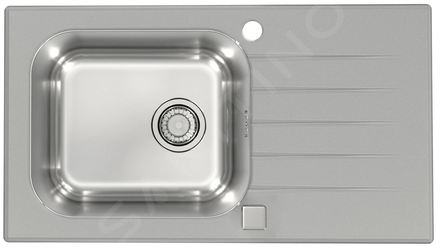 Alveus Altone - Spoelbak 780x435 Mm, Met Draaiknopbediening, Grijs Glas/rvs 1130528