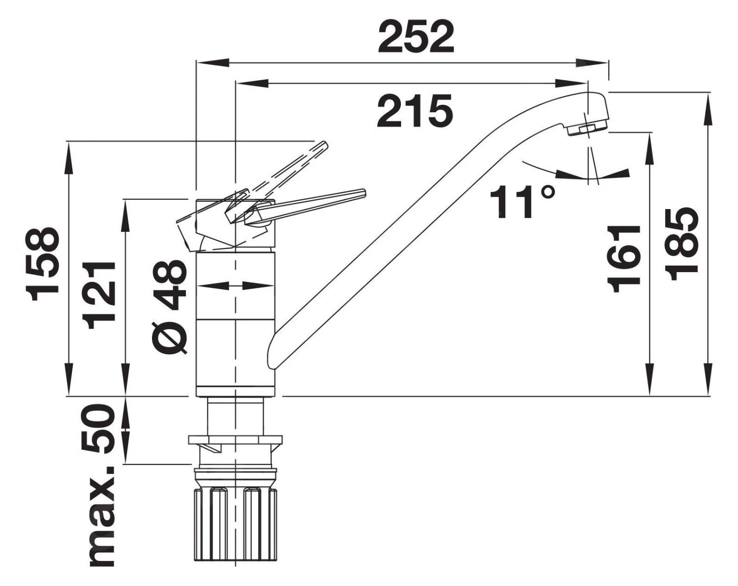Blanco Wega II - Keukenkraan, Antraciet/chroom 526407 - Afbeelding 2