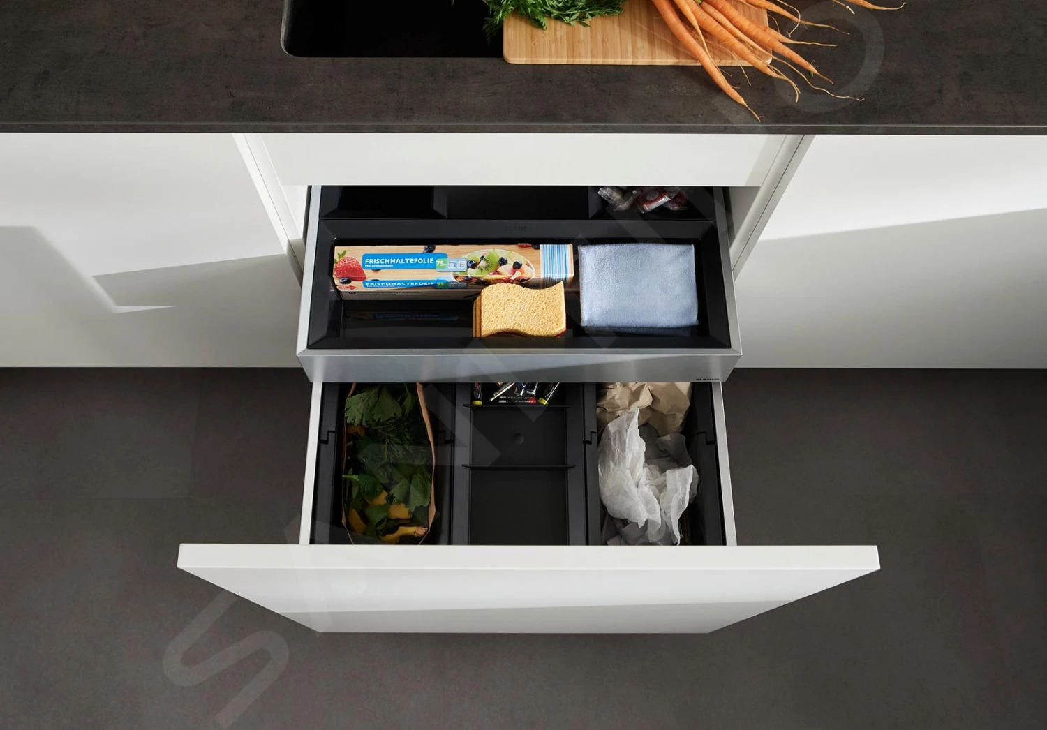 Blanco Select - Inbouw Afvalemmer, Met Scheidingswand, 45 L 526209 - Afbeelding 3