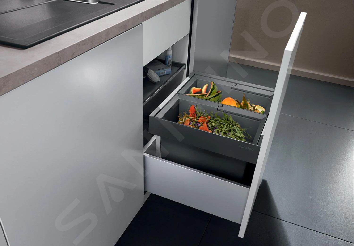 Blanco Flexon II - Afvalsorteersysteem, Met Scheidingswand, Inhoud 32 L 521468 - Afbeelding 4