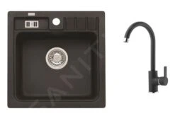 Alveus Sets - Set Spoelbak Niagara 20 En Keukenkraan Tonia, Carbon SETA103