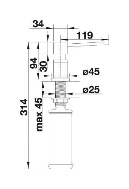Blanco Accessoires - Lato Afwasmiddel Dispenser, Antraciet/chroom 525810 - Afbeelding 2