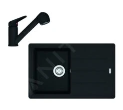 Franke Sets - Keukenset G57, Fragraniet Spoelbak BFG 611-78 En Keukenkraan FC 9547.901, Mat Zwart 114.0675.667