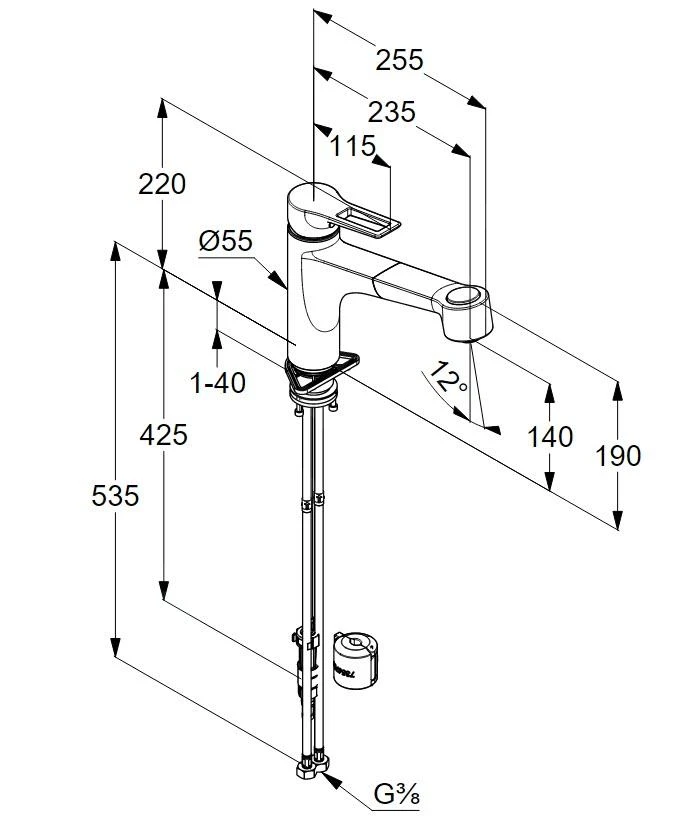 Kludi Mix - Keukenkraan Met Uittrekbare Sproeikop, Mat Zwart 329413975 - Afbeelding 2
