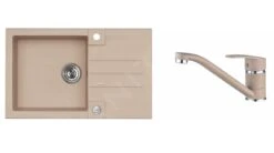 Alveus Sets - Set Spoelbak Rock 130 En Keukenkraan Nina, Beige SETA055