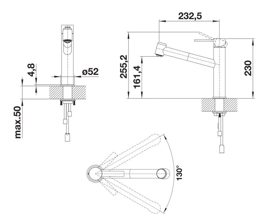 Blanco Ambis S - Keukenkraan Met Uittrekbare Sproeikop, Geborsteld Rvs 525124 - Afbeelding 2