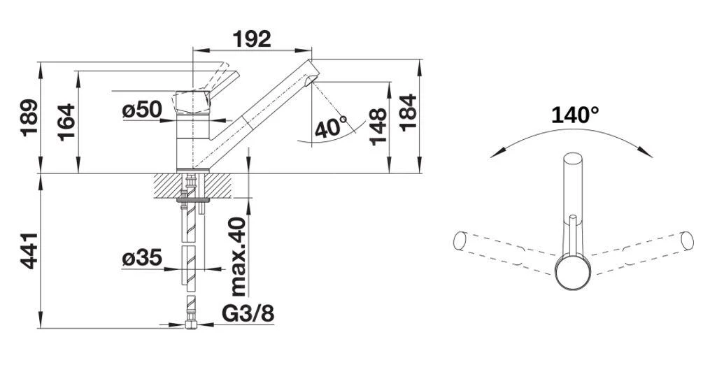 Blanco Antas S - Keukenkraan Met Uittrekbare Sproeikop, Chroom 516764 - Afbeelding 2
