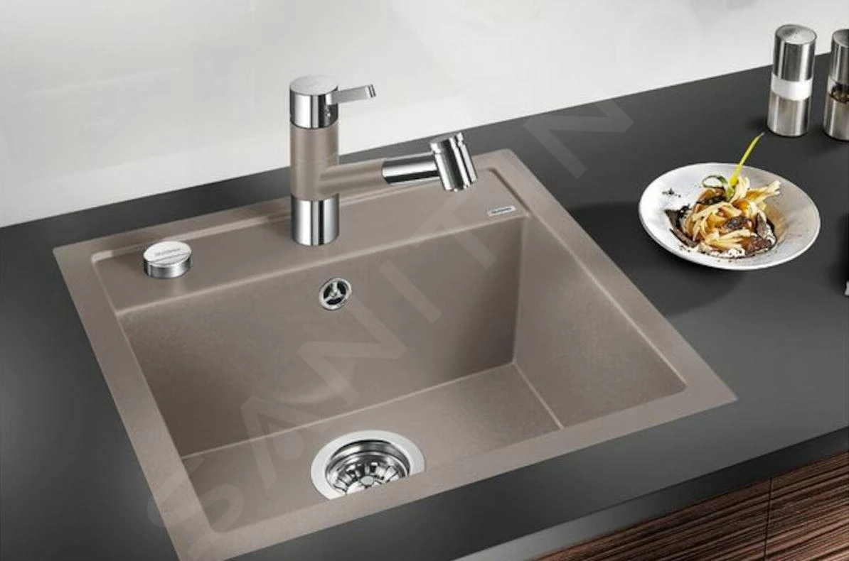 Blanco Dalago 5 - Silgranit Spoelbak, 515x510 Mm, Draaiknopbediening, Tartufo 518528 - Afbeelding 3