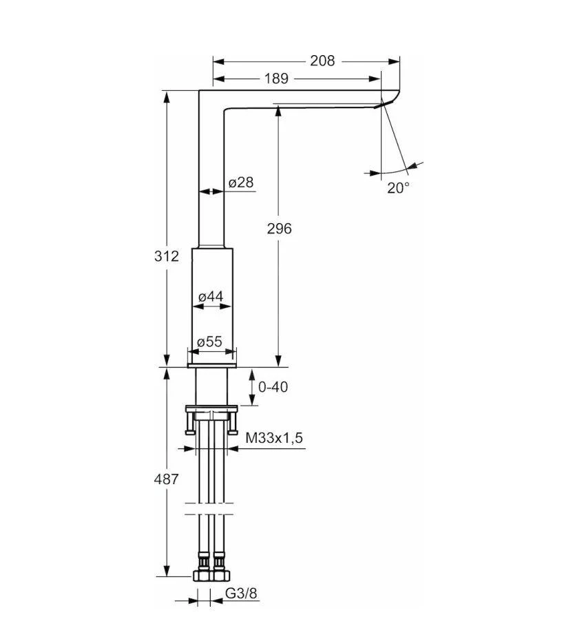 Hansa Ligna - Keukenkraan, Chroom 55282203 - Afbeelding 2