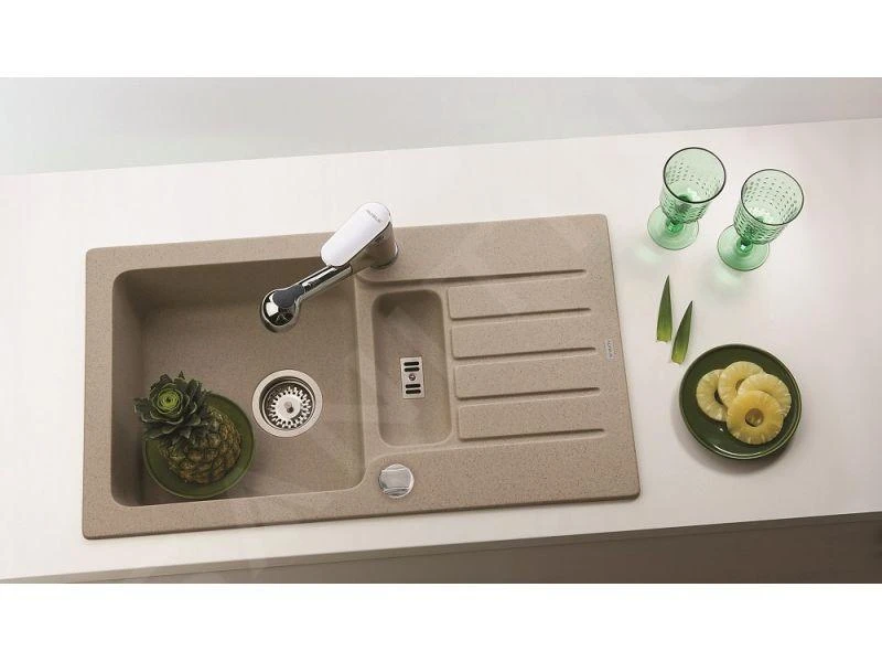 Alveus Niagara - Granieten Spoelbak 780x435 Mm, Met Draaiknopbediening, Beige 1089486 - Afbeelding 3