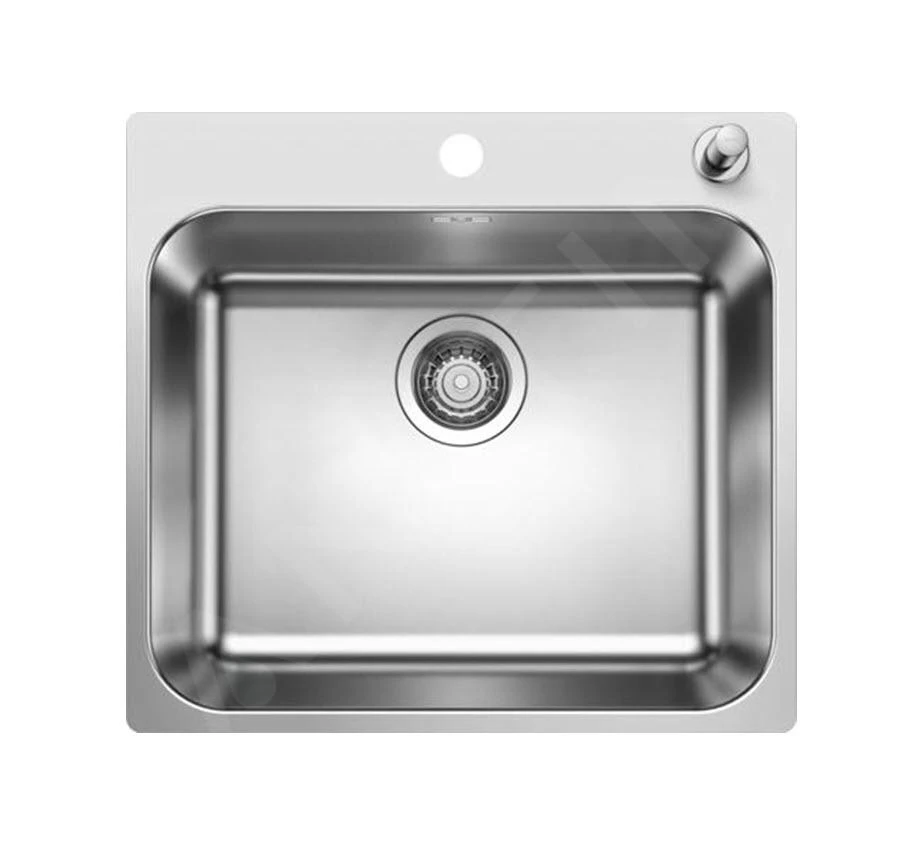 Blanco Supra 500 - Spoelbak, 540x500 Mm, Met Draaiknopbediening, Geborsteld Rvs 526355