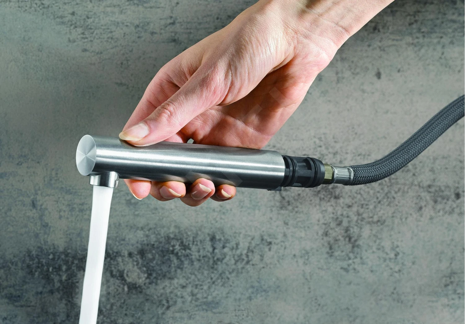 Blanco Lanora S-F - Keukenraan Met Uittrekbare Sproeikop, Neerklapbaar, Geborsteld Rvs 526180 - Afbeelding 3