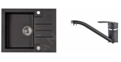 Alveus Sets - Set Spoelbak Rock 30 En Keukenkraan Nina, Carbon SETA042