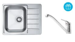 Alveus Sets - Set Spoelbak Line 110, Keukenkraan Riviera + Cadeau, Chroom SETA741