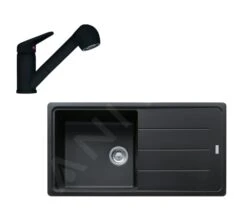 Franke Sets - Set G138, Fragraniet Spoelbak BFG 611 En Keukenkraan FC 9547.901, Mat Zwart 114.0675.664