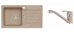 Alveus Sets - Set Spoelbak Niagara 30 En Keukenkraan Nina, Beige SETA141
