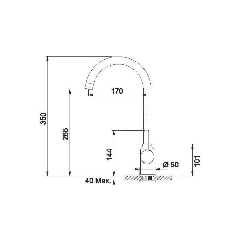 Franke Sets - Keukenset T41, OID 611 Tectonite Spoelbak, Zwart + FP 9000 Keukenkraan, Onyx NEW 114.0441.337 - Afbeelding 3