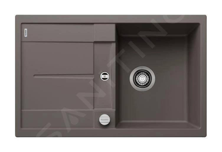 Blanco Metra 45 - Silgranit Spoelbak, 780x500 Mm, Met Afvoerbediening, Grijs 527288
