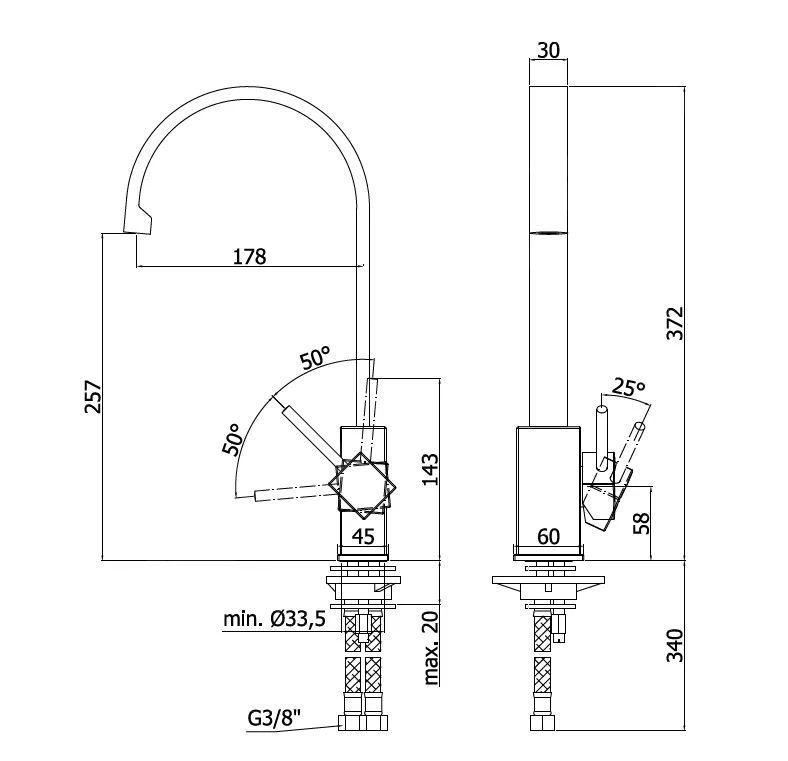 Paffoni Level - Keukenkraan, Chroom LEA880CR - Afbeelding 2