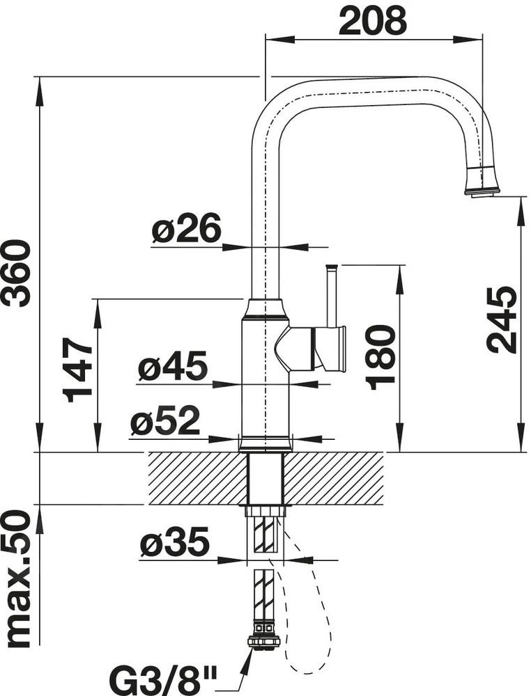 Blanco Livia S - Keukenkraan Met Uittrekbare Sproeikop, Chroom 521288 - Afbeelding 2