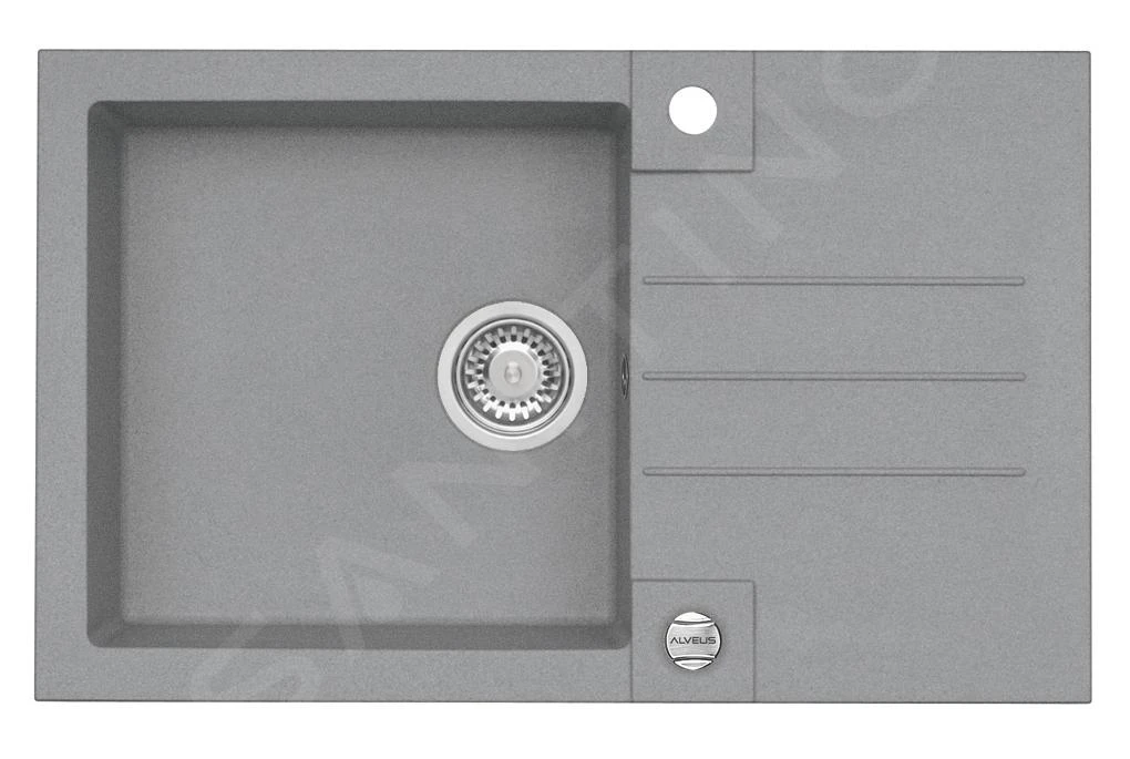 Alveus Sets - Set Spoelbak Rock 130 En Keukenkraan Tonia, Concrete SETA067 - Afbeelding 3