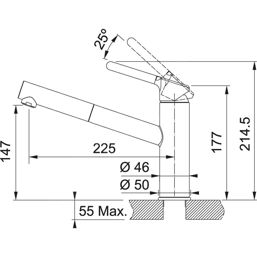 Franke Orbit - Keukenkraan FC 3055.094 Met Uittrekbare Sproeikop, Chroom/ijswit 115.0623.139 - Afbeelding 2