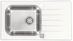 Alveus Altone - Spoelbak 780x435 Mm, Met Draaiknopbediening, Wit Glas/rvs 1130527