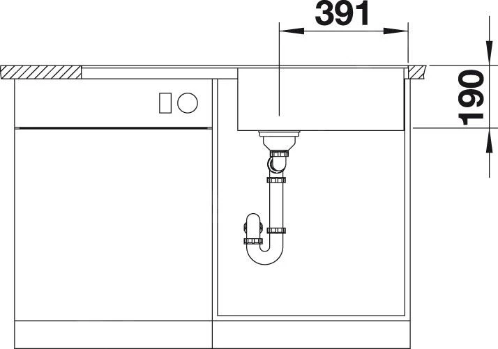 Blanco Metra XL 6 - Silgranit Spoelbak, 990x490 Mm, Met Draaiknopbediening, Zwart 525933 - Afbeelding 3
