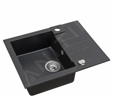 Alveus Rock - Granieten Spoelbak 595x475 Mm, Met Draaiknopbediening, Carbon 1090951 - Afbeelding 3