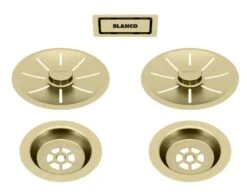 Blanco Accessoires - Afvoerset C-overflow, Voor Dubbele Spoelbak, Goud 203477